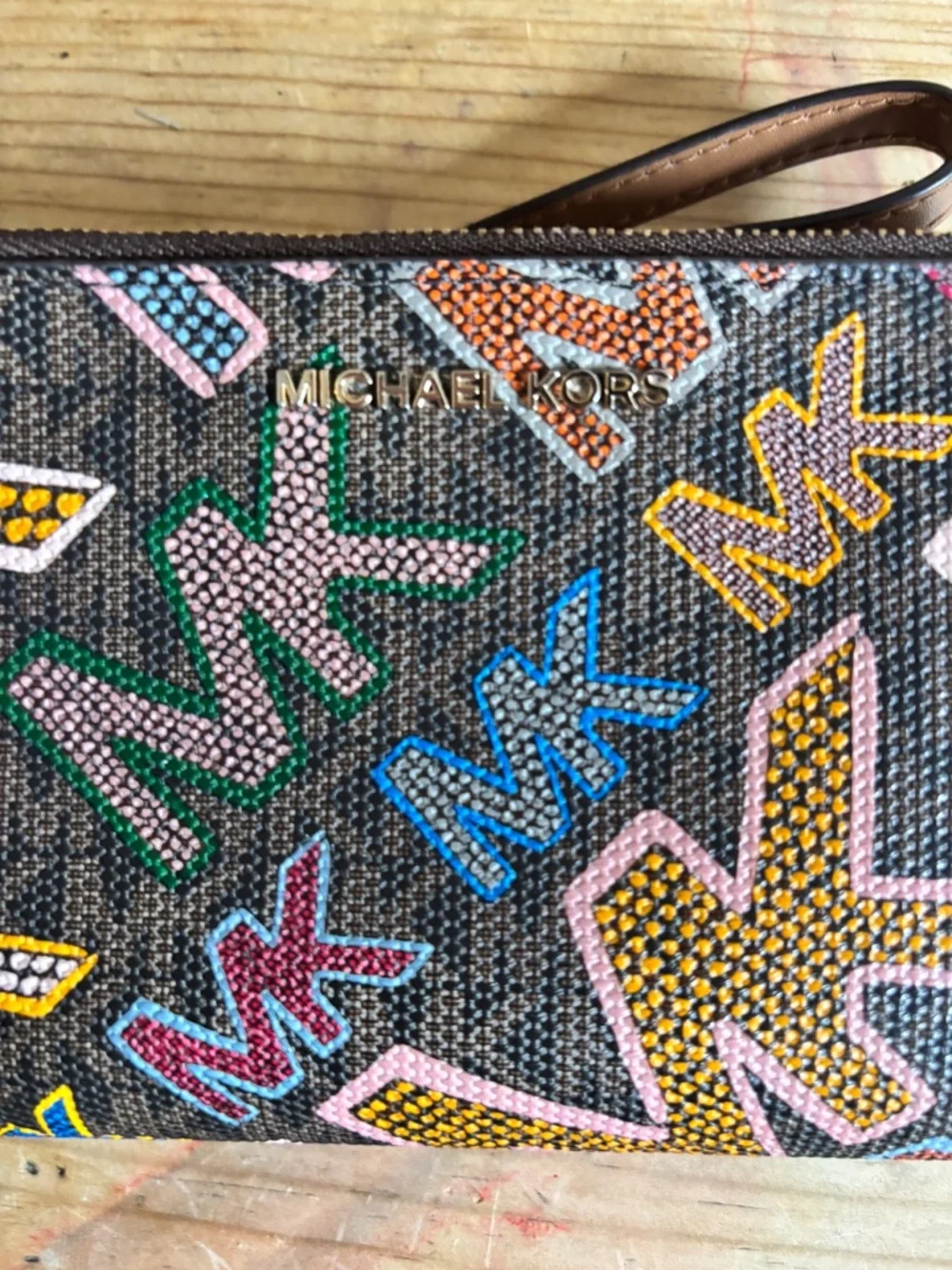 Michael Kors Multicolor Big Block logo with matching wallet